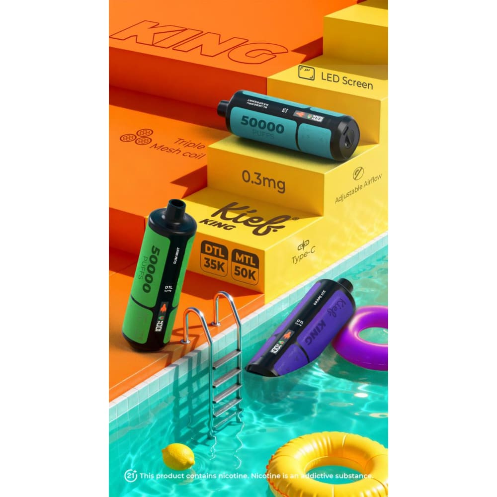 جهاز فيب شيشة كيف كينج 3 نيكوتين 50000 شفطة عدة نك...