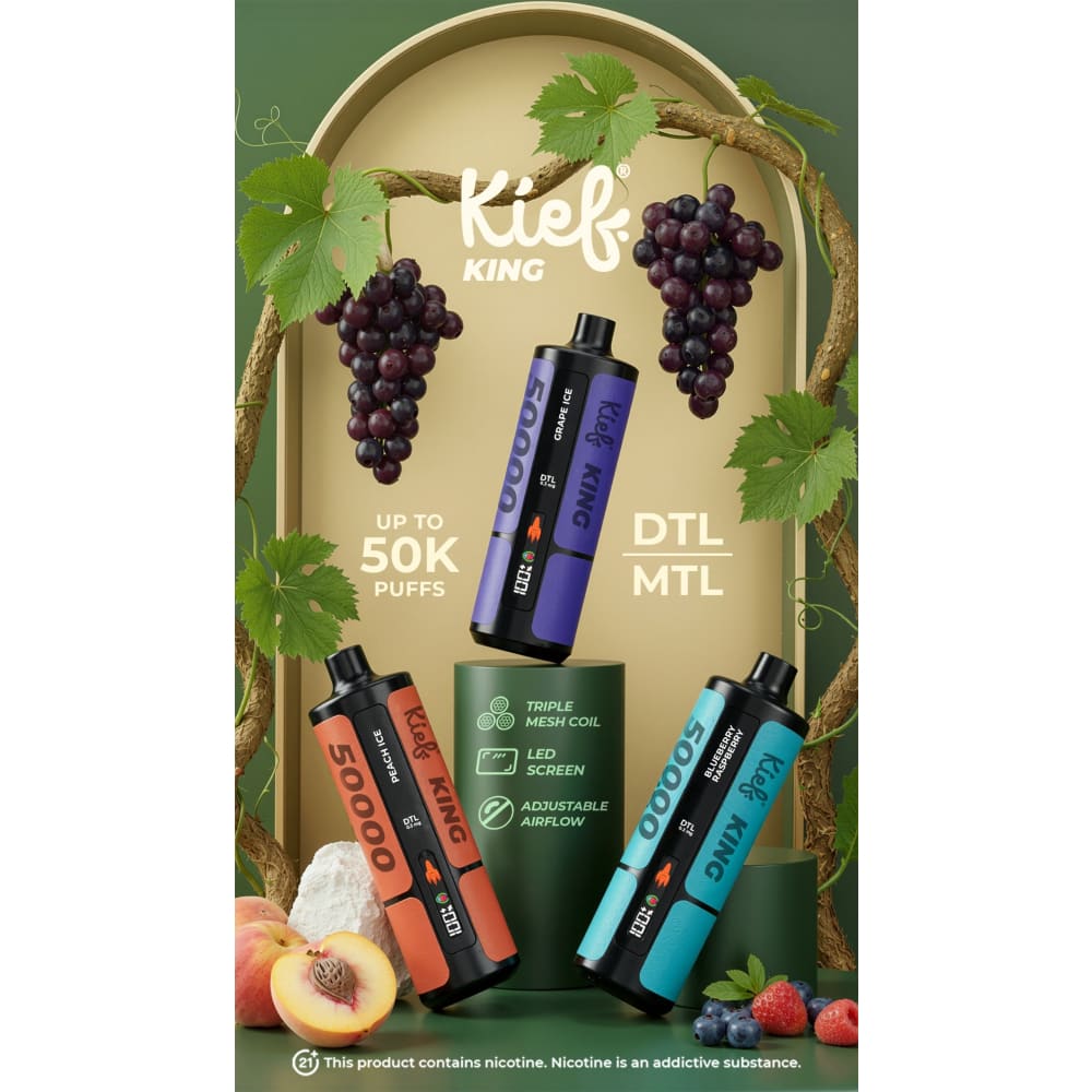 جهاز فيب شيشة كيف كينج 3 نيكوتين 50000 شفطة عدة نك...